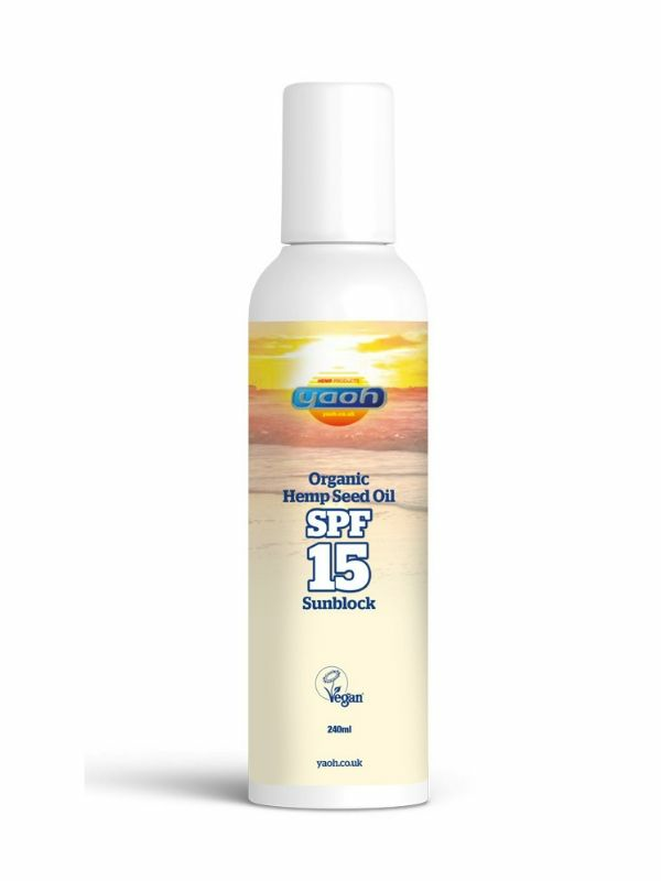 Hemp Seed Oil Sun Block SPF 15, Organic 240ml (Yaoh)