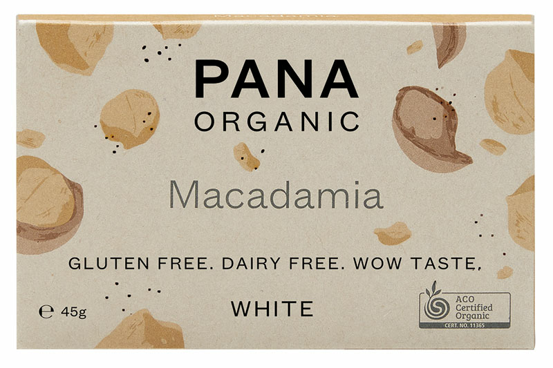 Organic Macadamia White Chocolate Bar 45g (Pana Chocolate)