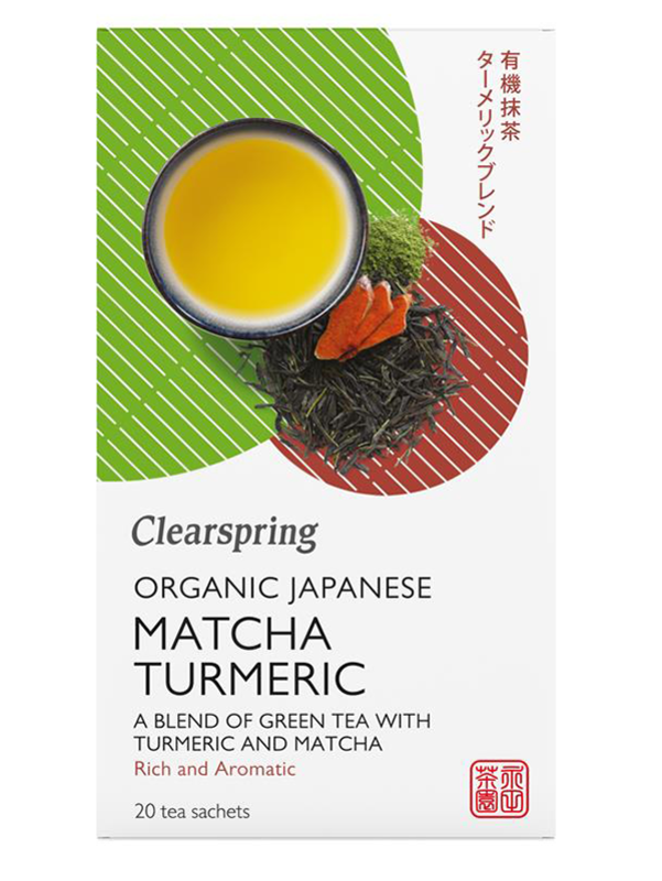 Organic Japanese Matcha Turmeric 20 Tea Sachets (Clearspring)