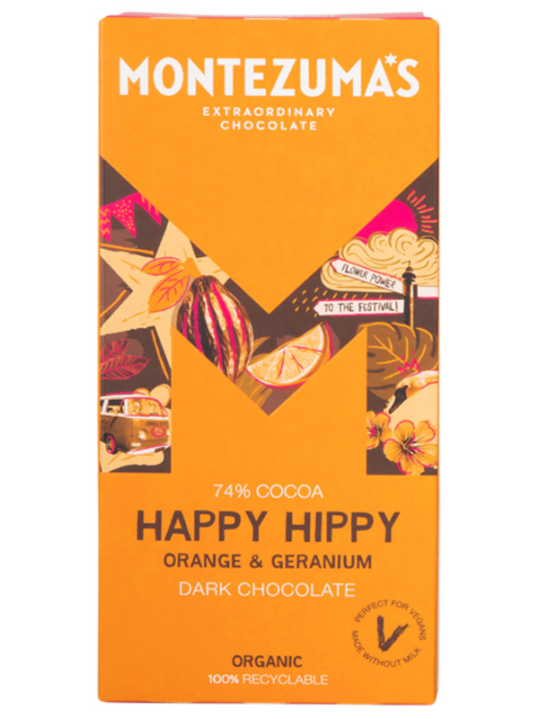 Organic Dark Chocolate Orange & Geranium 90g (Montezuma's)