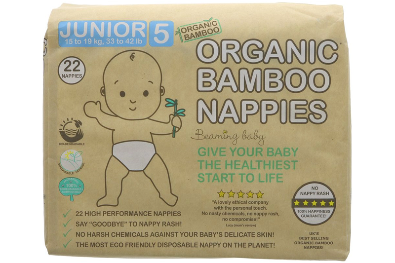 Organic Bamboo Nappies Size 5 x 22 (Beaming Baby)