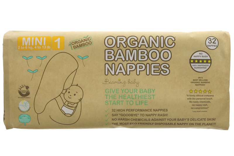 Organic Bamboo Nappies Size 1 x 32 (Beaming Baby)