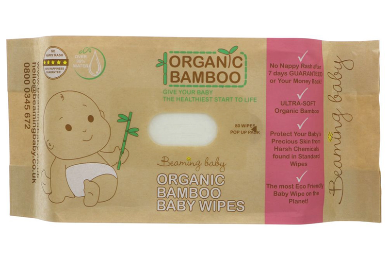 Organic Bamboo Baby Wipes x 80 (Beaming Baby)