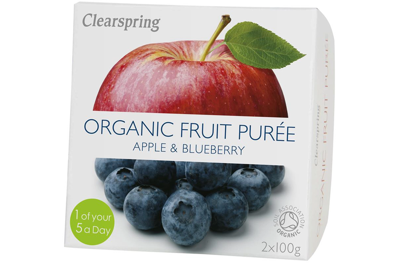 Organic Fruit Puree Apple & Blueberry 200g (Clearspring)