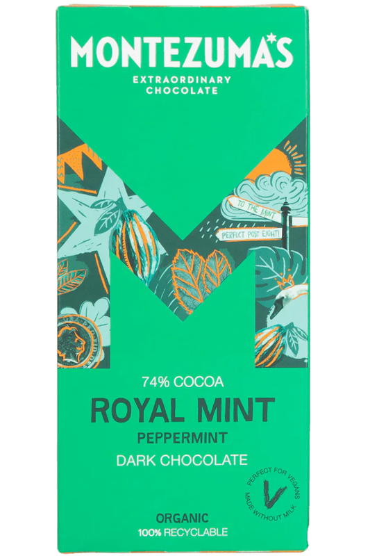 Organic Royal Mint Dark Chocolate 90g (Montezuma's)