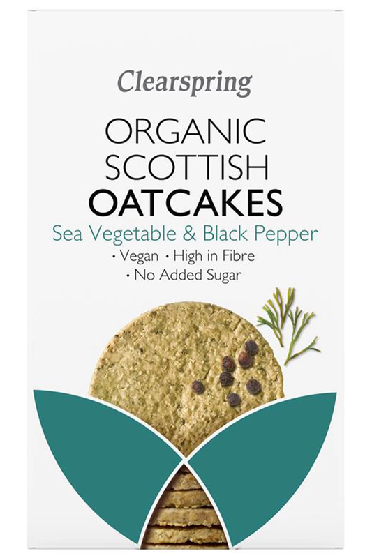 Organic Sea Vegetable & Black Pepper Oatcakes 200g (Clearspring)