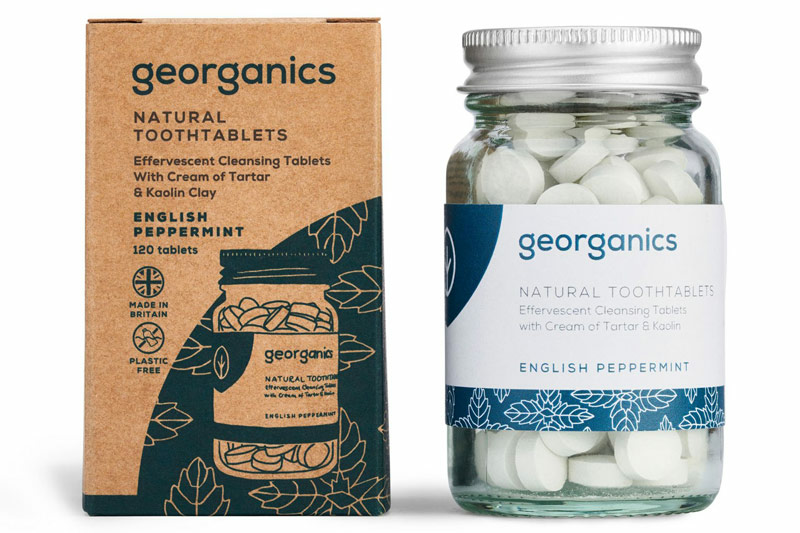 English Peppermint Toothpaste, 120 Tablets (Georganics)