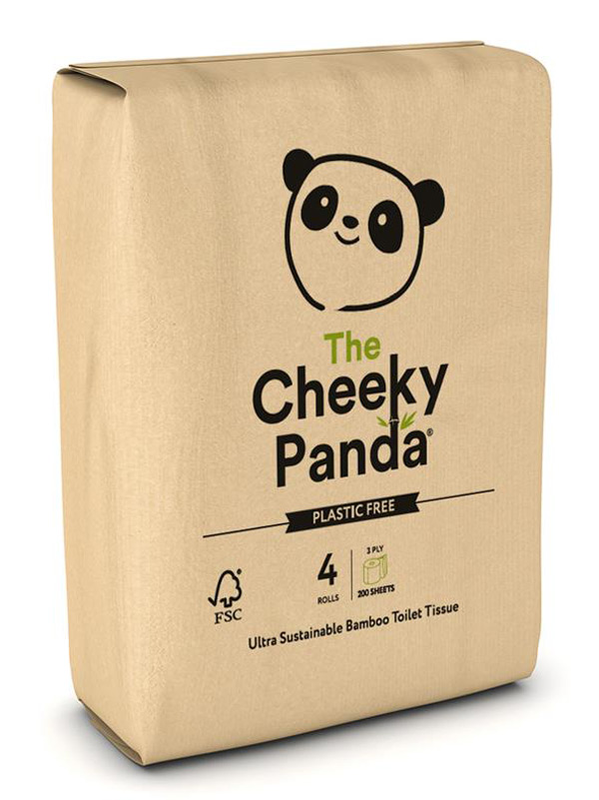 Plastic Free Bamboo Toilet Paper 4 Pack (Cheeky Panda)