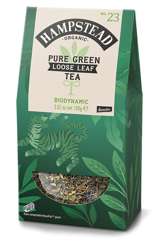 Organic Pure Green Loose Leaf Tea 100g (Hampstead Tea)