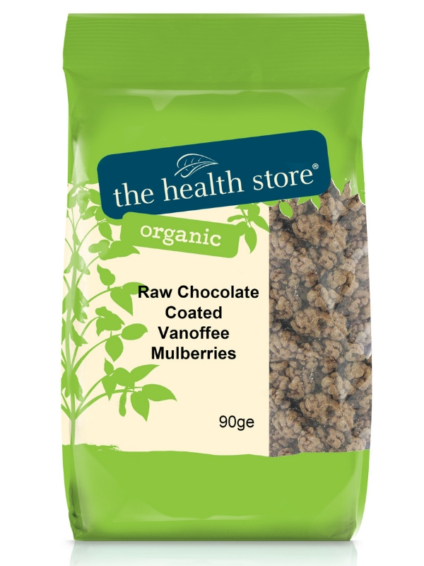 Raw Chocolate Coated Vanoffee Mulberries, Organic 90g (THS)