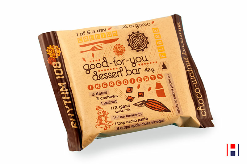 Choco Walnut Brownie Dessert Bar, Organic 42g (Rhythm 108)