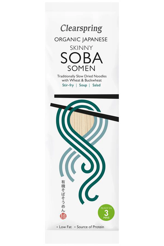 Organic Japanese Skinny Soba Somen Noodles 200g (Clearspring)