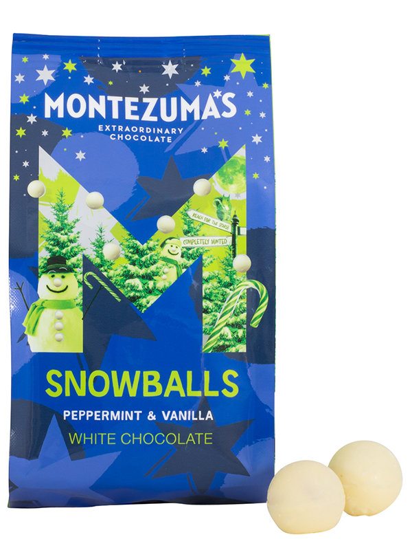 White Chocolate, Peppermint & Vanilla Snowballs 150g (Montezuma's)