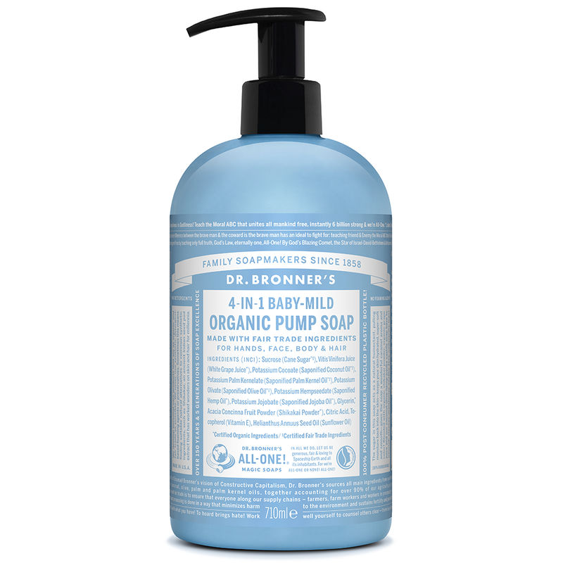 Organic Sugar Soap Baby Mild Unscented 710ml (Dr. Bronner's)