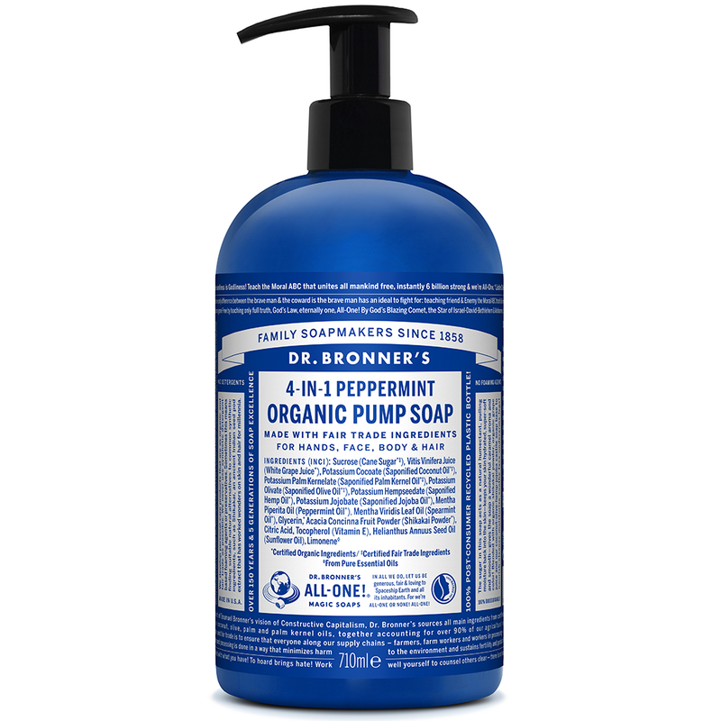 Organic Sugar Soap Peppermint  710ml (Dr Bronner)