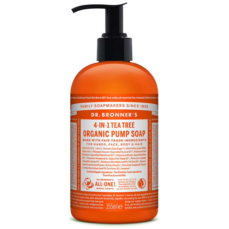 Organic Sugar Soap Tea Tree 355ml (Dr. Bronner's)