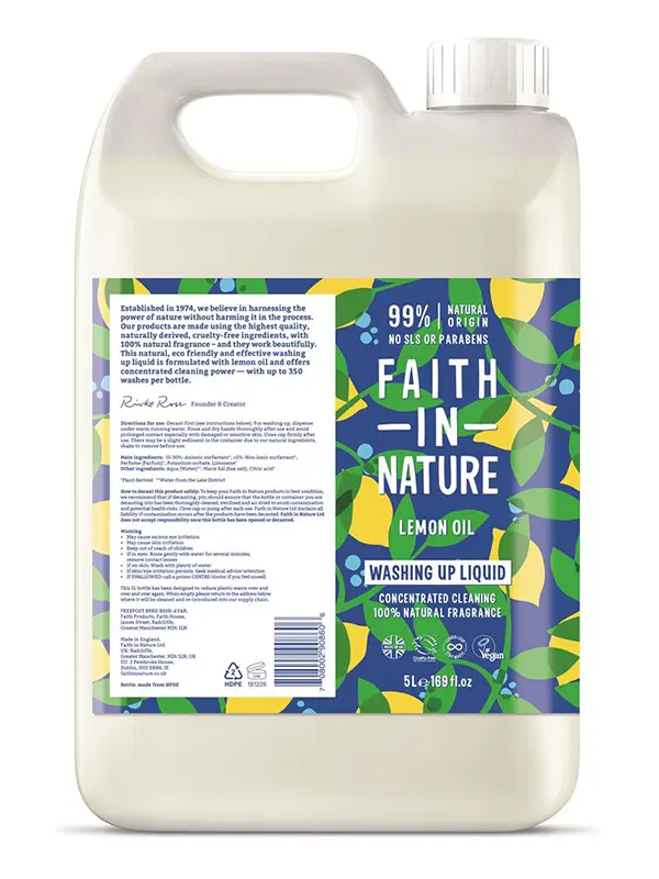 Washing Up Liquid 5L (Faith In Nature)