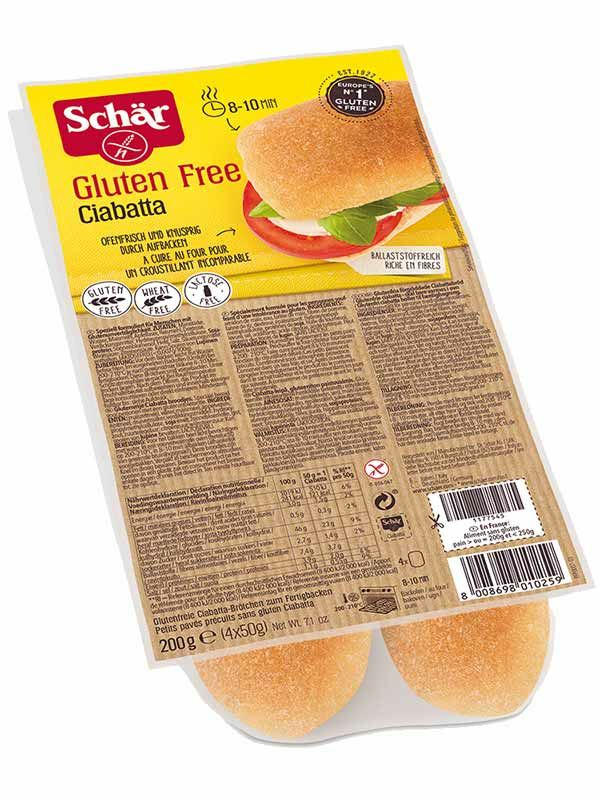 White Ciabatta Rolls 200g (Schär)