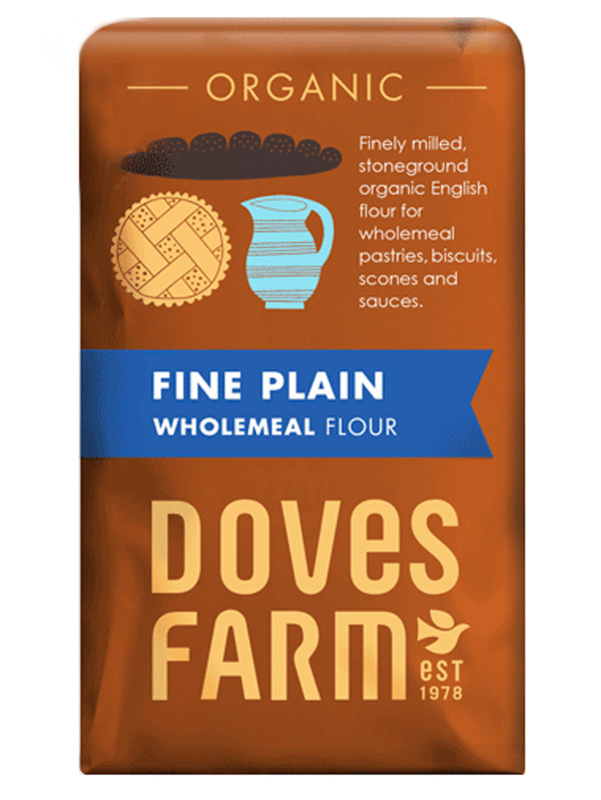 Organic 100% Wholemeal Plain Flour 1kg (Doves Farm)