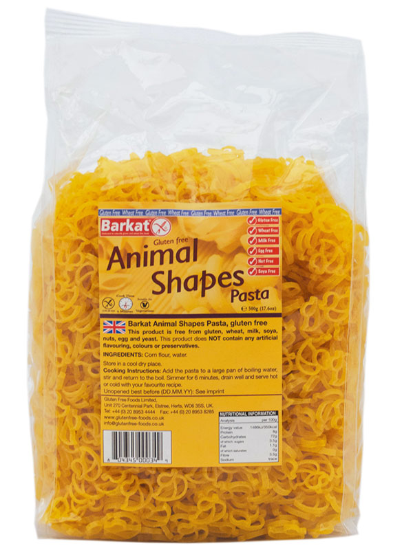 Animal Shapes Pasta, Gluten-Free 500g (Barkat) | Healthy Supplies