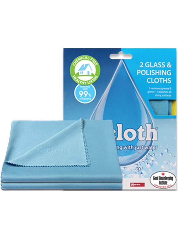 Glass and Polishing Cloth 2 Pack (E-Cloth) | Healthy Supplies