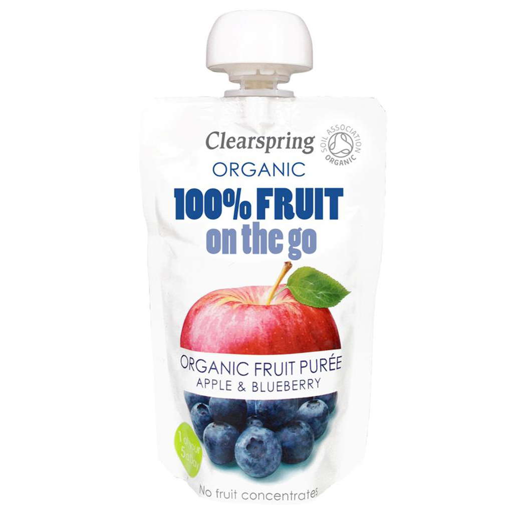 Organic 100% Fruit on the Go - Apple & Blueberry 120g (Clearspring ...