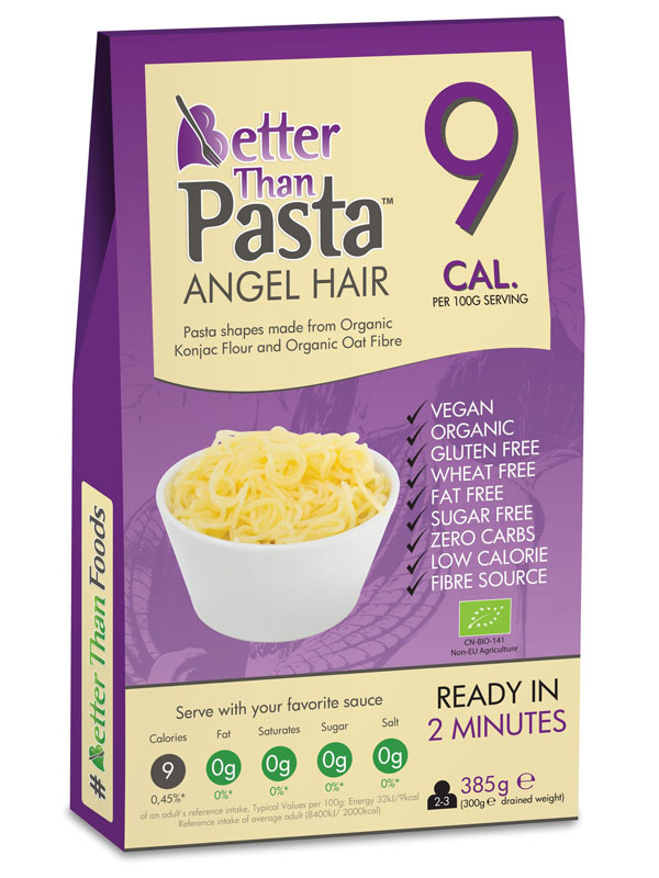 Organic Low Calorie Pasta - Angel Hair 385g (Better Than) | Healthy Supplies