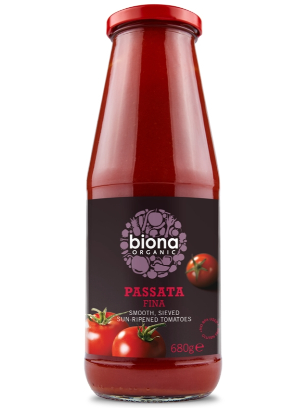 Sun-Ripened Tomato Passata 680g, Organic (Biona) - HealthySupplies.co ...